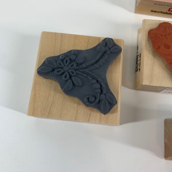 Vintage Collection of Ink Stamps hearts stars Christmas - Picture 5 of 7